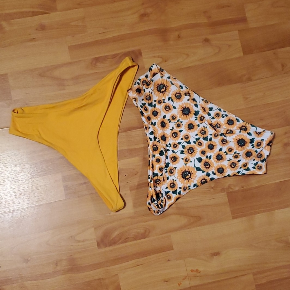 High rise bikini bottoms